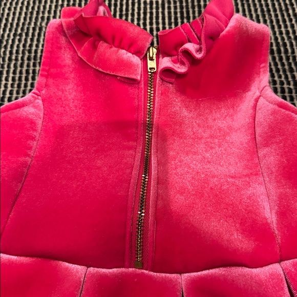 Pink Ruffled Velvet Dress 3T - Picture 6 of 10